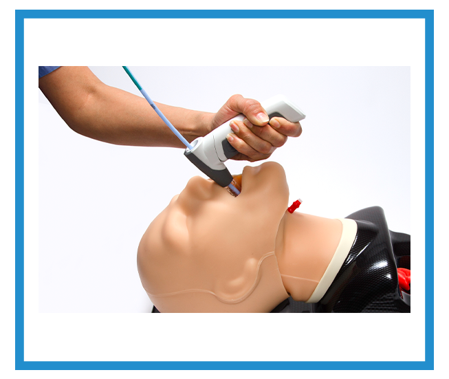 Vie Scope being used to intubate a manikin